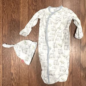 Magnetic Me Gown and Hat set- elephants- Modal- size NB-3m
